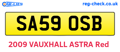 SA59OSB are the vehicle registration plates.