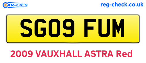 SG09FUM are the vehicle registration plates.
