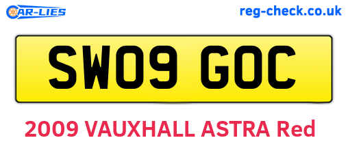 SW09GOC are the vehicle registration plates.