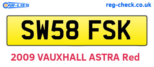SW58FSK are the vehicle registration plates.