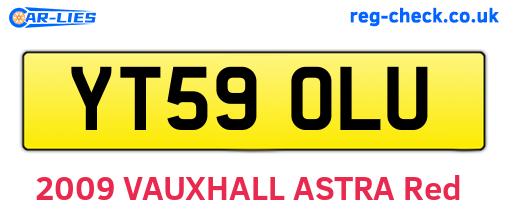 YT59OLU are the vehicle registration plates.