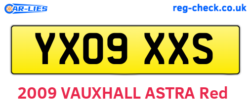 YX09XXS are the vehicle registration plates.