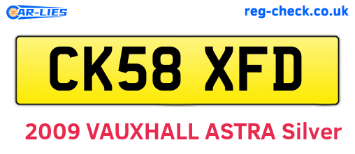 CK58XFD are the vehicle registration plates.