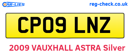 CP09LNZ are the vehicle registration plates.