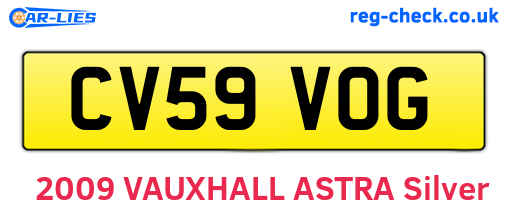 CV59VOG are the vehicle registration plates.