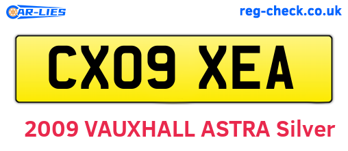 CX09XEA are the vehicle registration plates.
