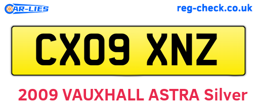CX09XNZ are the vehicle registration plates.