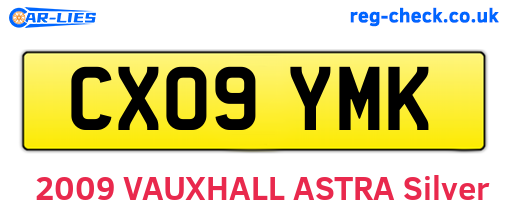 CX09YMK are the vehicle registration plates.