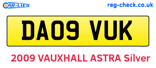 DA09VUK are the vehicle registration plates.