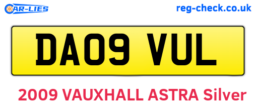 DA09VUL are the vehicle registration plates.