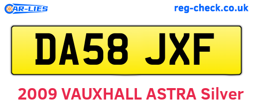 DA58JXF are the vehicle registration plates.