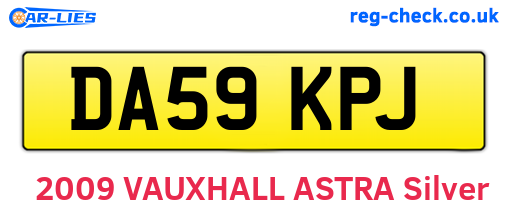 DA59KPJ are the vehicle registration plates.