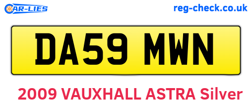 DA59MWN are the vehicle registration plates.