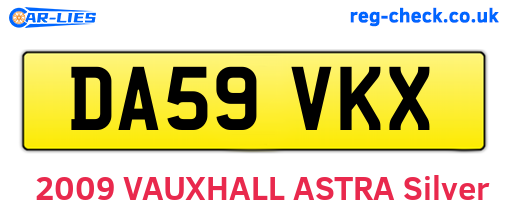 DA59VKX are the vehicle registration plates.