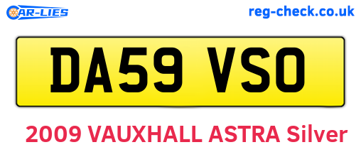DA59VSO are the vehicle registration plates.