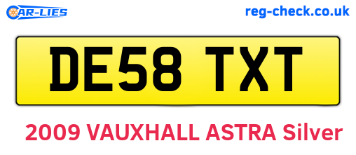 DE58TXT are the vehicle registration plates.