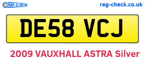 DE58VCJ are the vehicle registration plates.