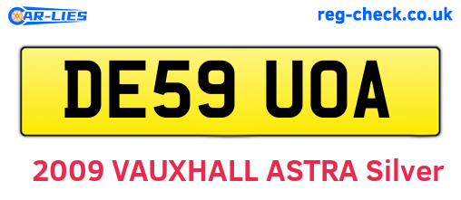 DE59UOA are the vehicle registration plates.