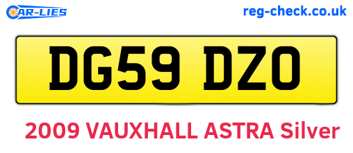 DG59DZO are the vehicle registration plates.