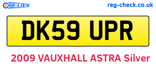 DK59UPR are the vehicle registration plates.