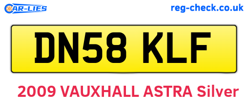 DN58KLF are the vehicle registration plates.