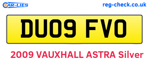 DU09FVO are the vehicle registration plates.