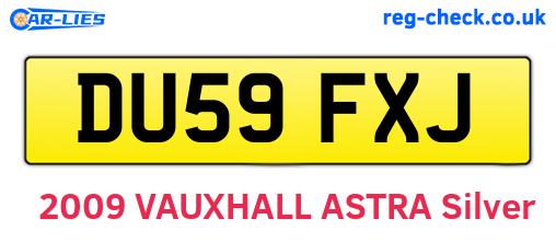 DU59FXJ are the vehicle registration plates.