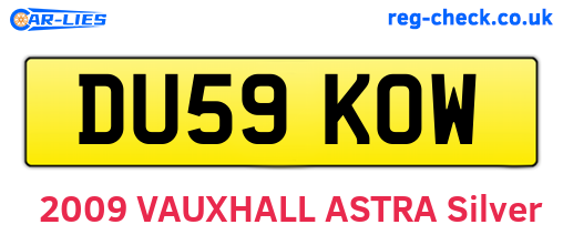 DU59KOW are the vehicle registration plates.