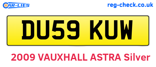 DU59KUW are the vehicle registration plates.