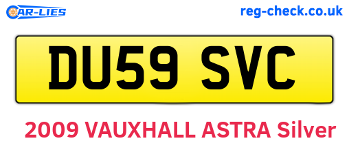 DU59SVC are the vehicle registration plates.