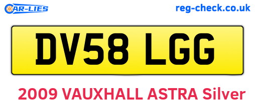 DV58LGG are the vehicle registration plates.