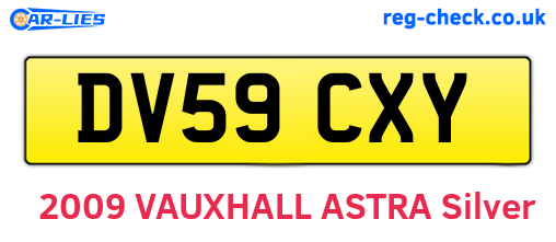 DV59CXY are the vehicle registration plates.