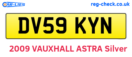 DV59KYN are the vehicle registration plates.