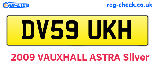 DV59UKH are the vehicle registration plates.