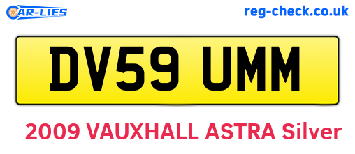 DV59UMM are the vehicle registration plates.