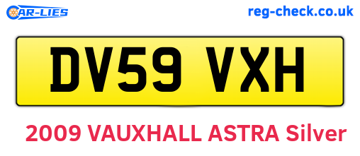 DV59VXH are the vehicle registration plates.