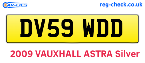 DV59WDD are the vehicle registration plates.