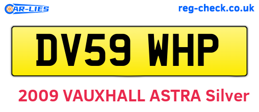 DV59WHP are the vehicle registration plates.