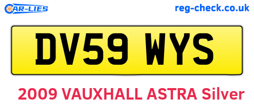 DV59WYS are the vehicle registration plates.