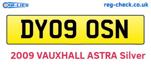 DY09OSN are the vehicle registration plates.