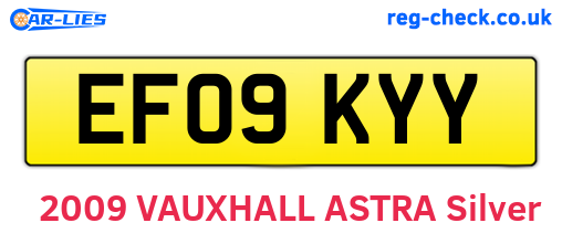 EF09KYY are the vehicle registration plates.