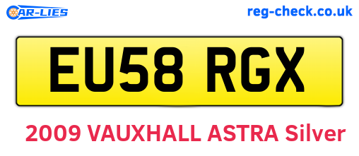 EU58RGX are the vehicle registration plates.