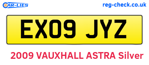 EX09JYZ are the vehicle registration plates.