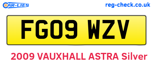 FG09WZV are the vehicle registration plates.
