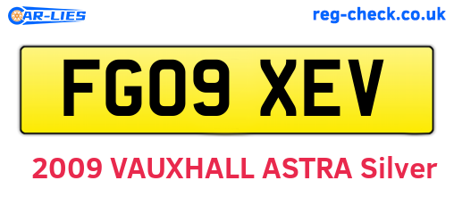 FG09XEV are the vehicle registration plates.