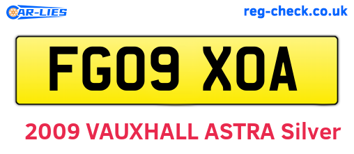 FG09XOA are the vehicle registration plates.