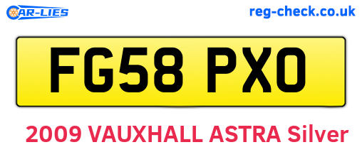 FG58PXO are the vehicle registration plates.