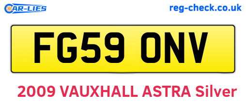 FG59ONV are the vehicle registration plates.
