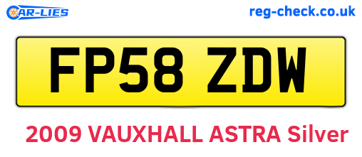 FP58ZDW are the vehicle registration plates.