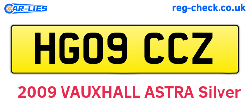 HG09CCZ are the vehicle registration plates.